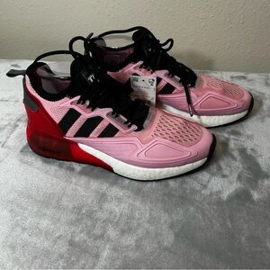 adidas Men's Ninja ZX 2K Boost Sneakers FZ0454 Pink/Core Black/Scarlet  Size 7.5
